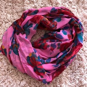 Pink and red floral arie infinity scarf